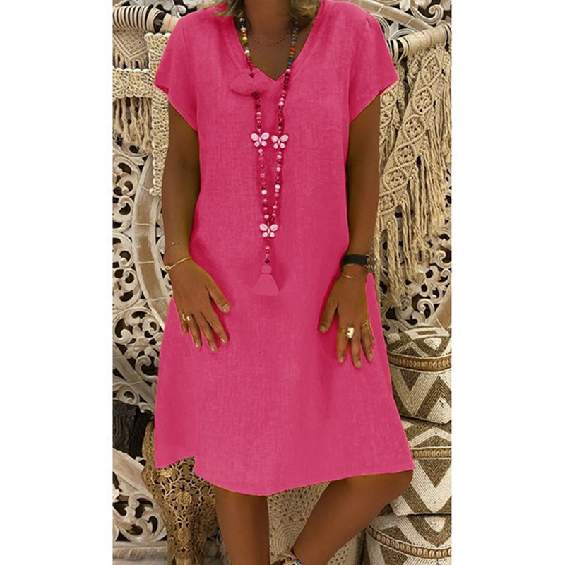 Sylvia™ – Relaxed Laid-Back Fit V-Neck Dress