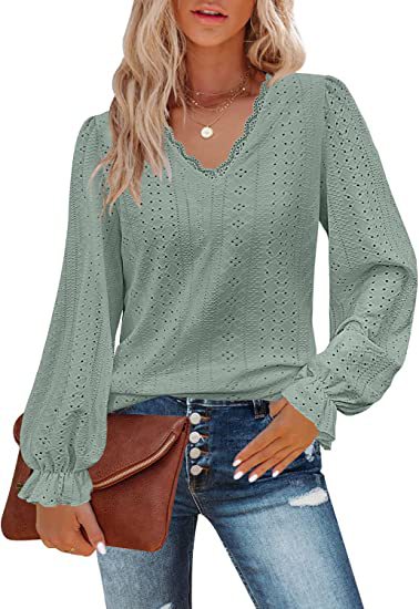 Sylvia™ – Scalloped Eyelet Blouse