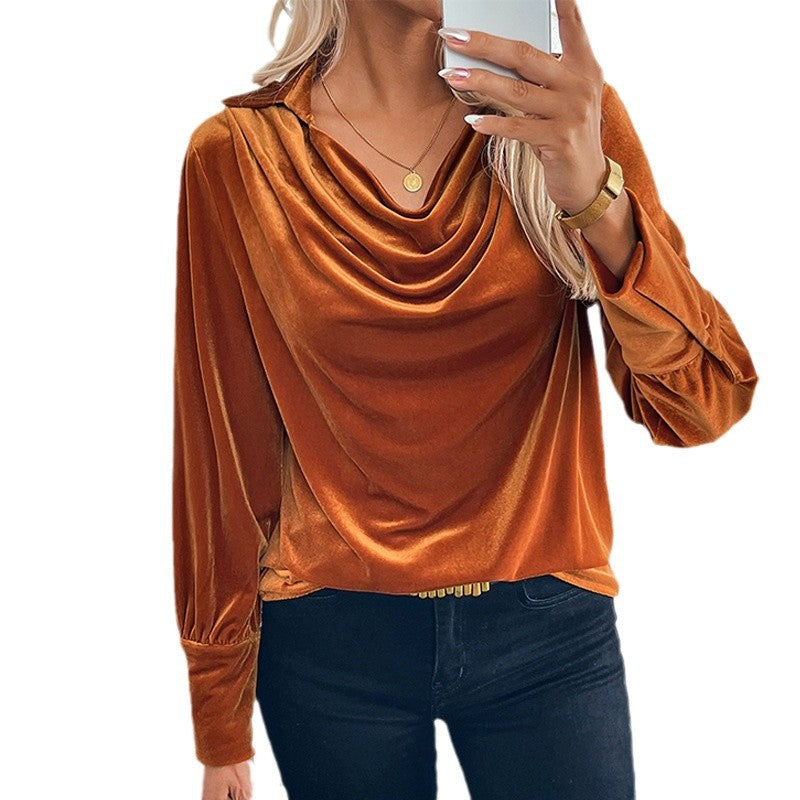 Sylvia™ - Elegant Velvet Blouse