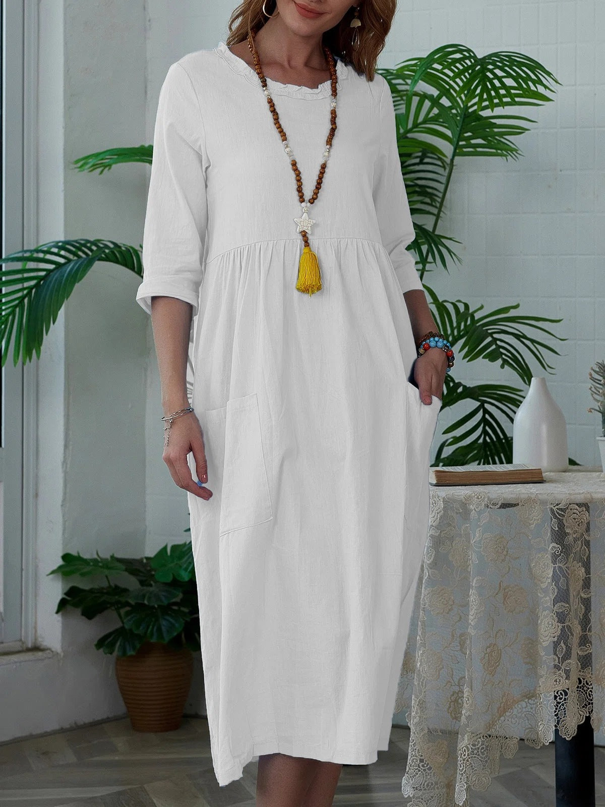 Sylvia™ – Relaxed Pocket Midi Dress