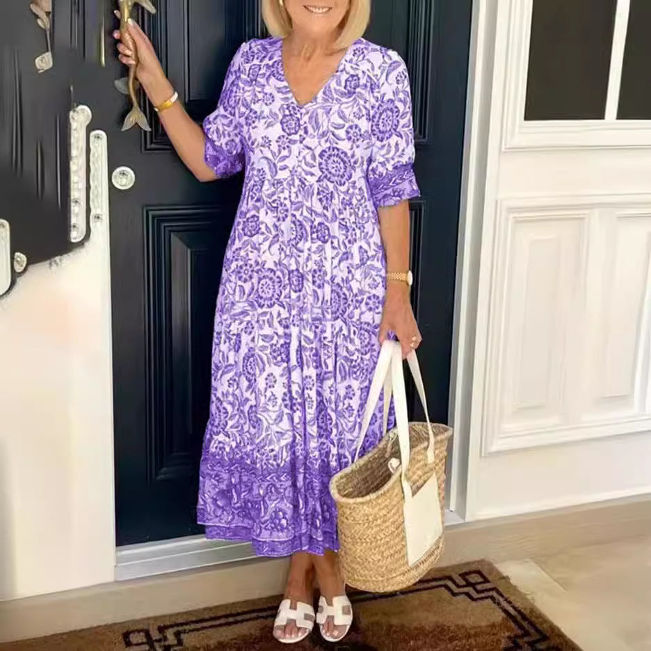 Sylvia™ – Bohemian Floral Maxi Dress