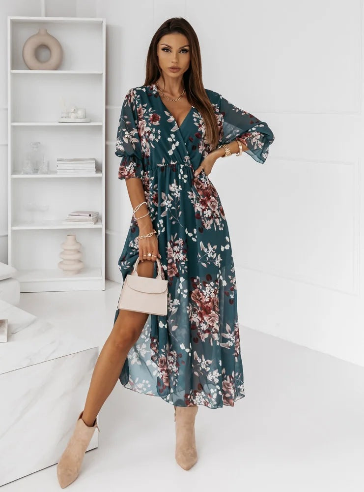 Sylvia™ – Floral Wrap Midi Dress