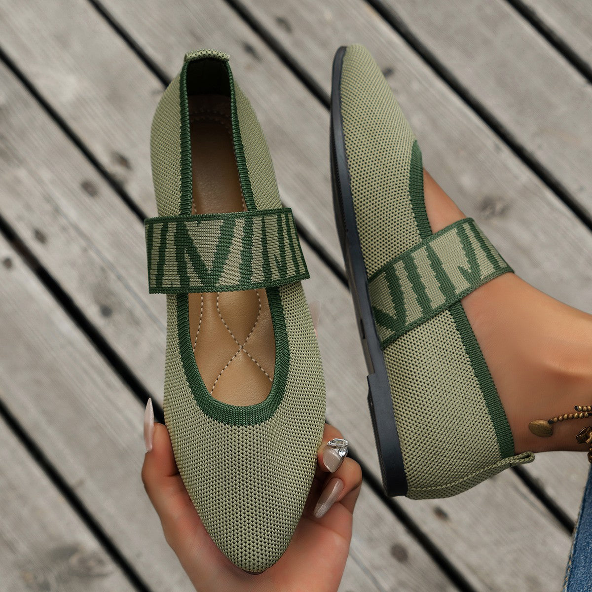 Sylvia™ – Patterned Strap Ballet Flats