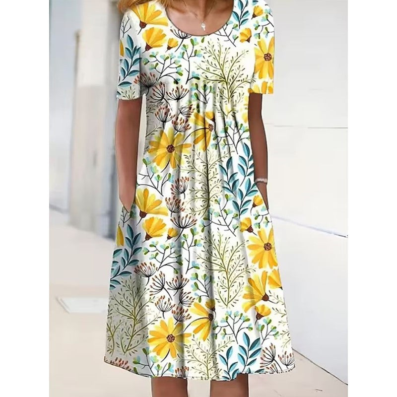 Sylvia™ – Relaxed Floral Pocket Dress