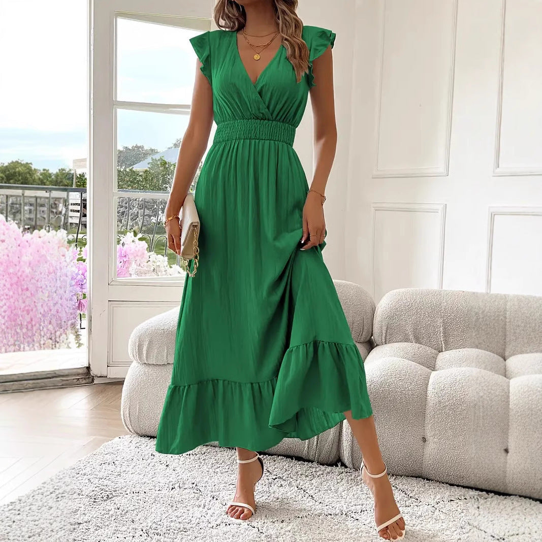 Sylvia™ – Ruffle Sleeve Smocked Midi Dress