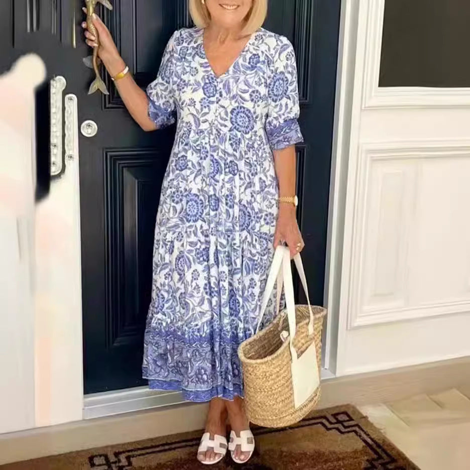Sylvia™ – Bohemian Floral Maxi Dress