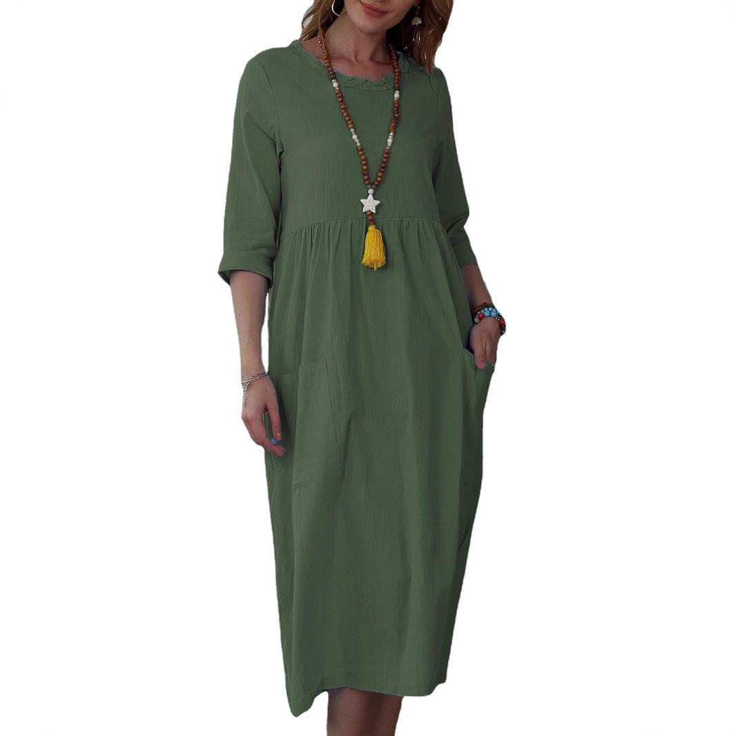 Sylvia™ – Relaxed Pocket Midi Dress