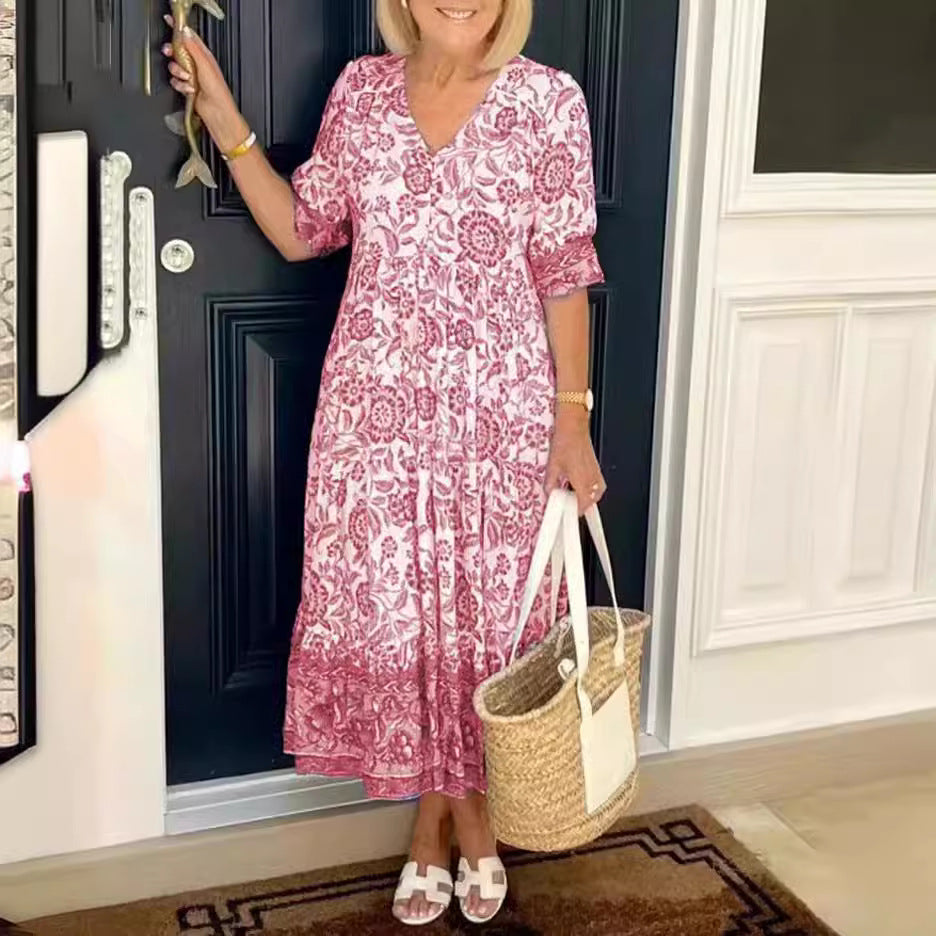 Sylvia™ – Bohemian Floral Maxi Dress