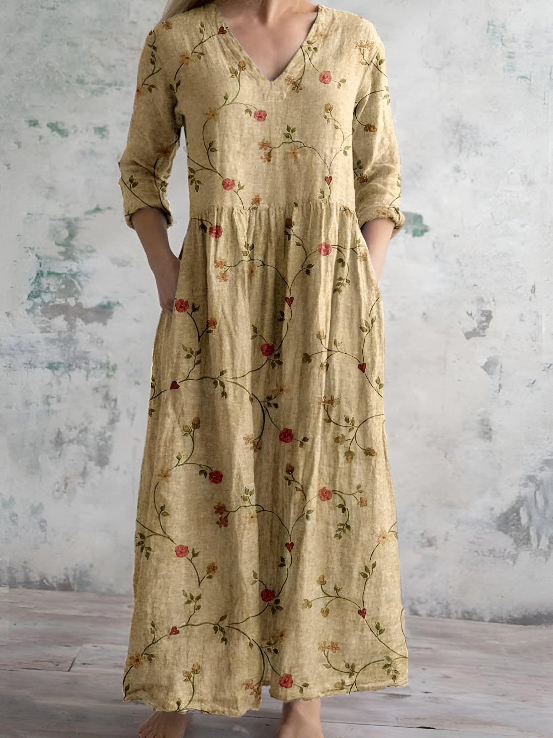 Sylvia™ – OldFlow Print Maxi Dress