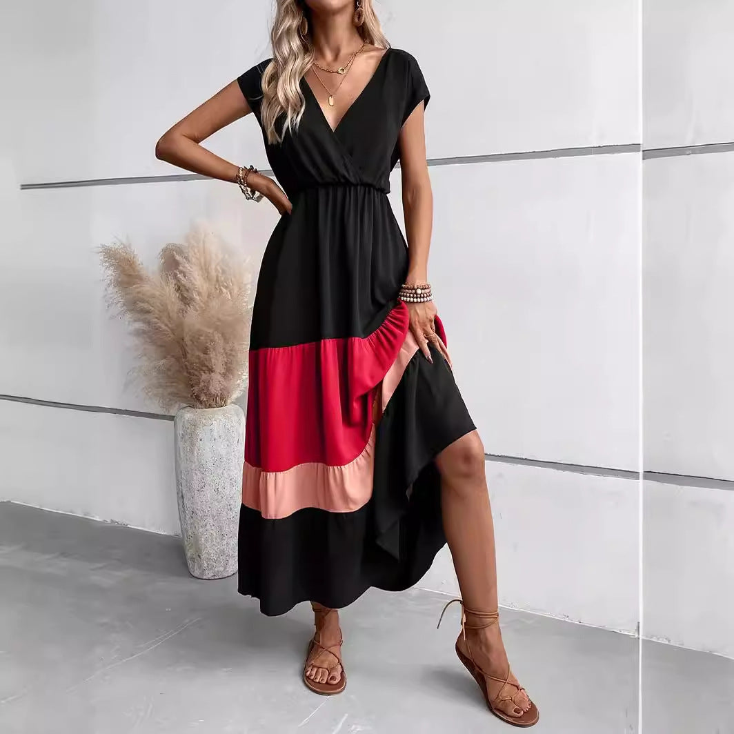Sylvia™ – Colour Block Tiered Maxi Dress