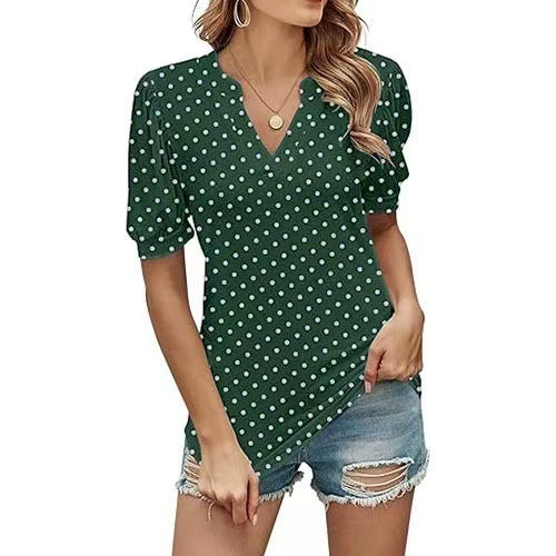 Sylvia™ – Polka Dot V-Neck Blouse