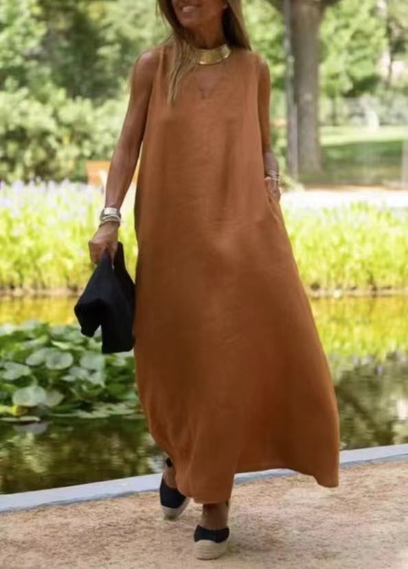 Sylvia™ – Sleeveless V-Neck Maxi Dress