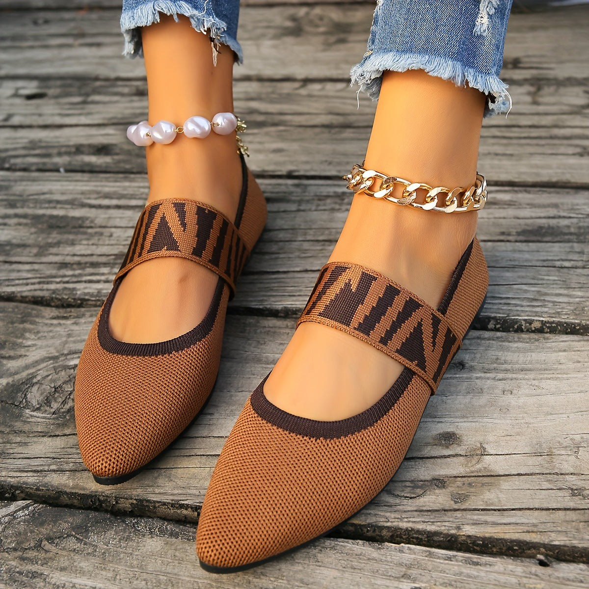 Sylvia™ – Patterned Strap Ballet Flats