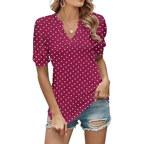 Sylvia™ – Polka Dot V-Neck Blouse
