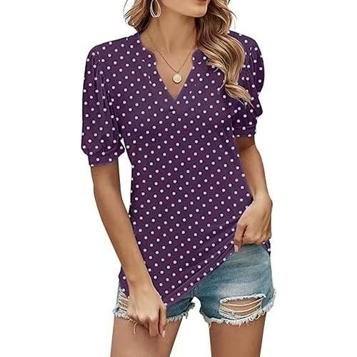 Sylvia™ – Polka Dot V-Neck Blouse