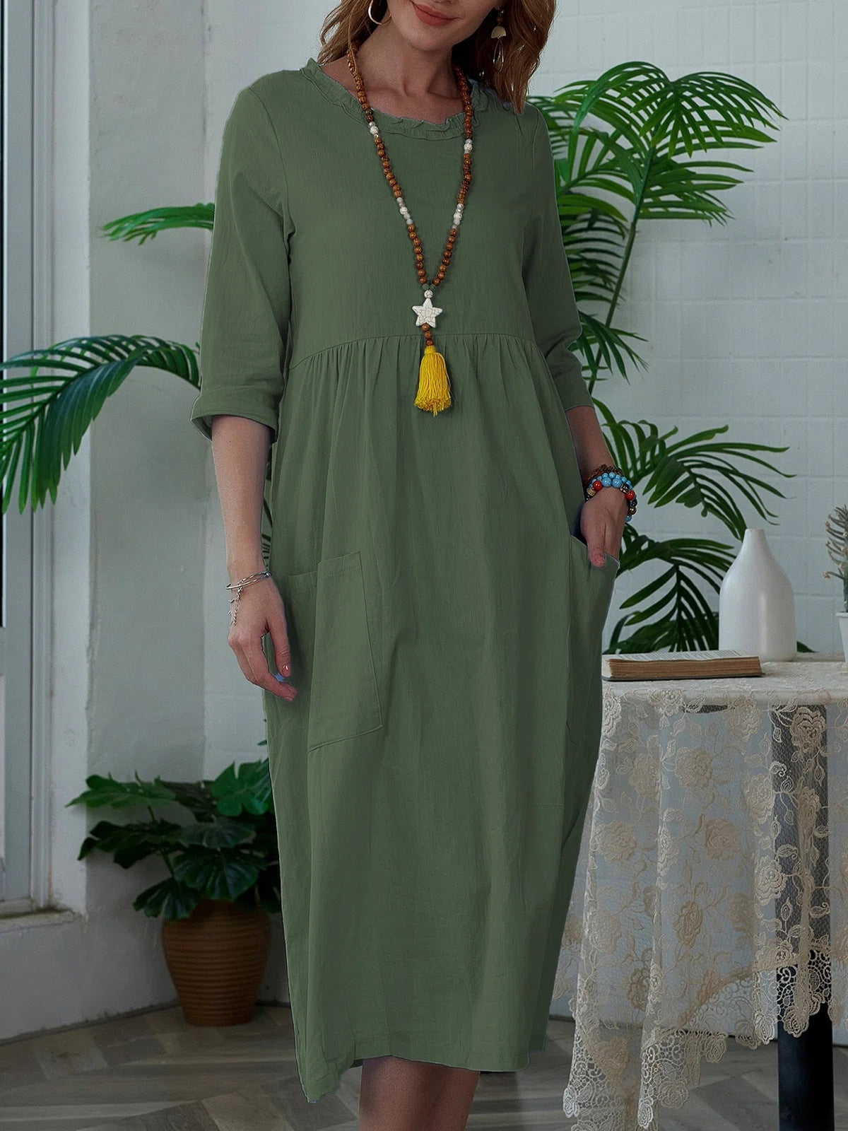 Sylvia™ – Relaxed Pocket Midi Dress