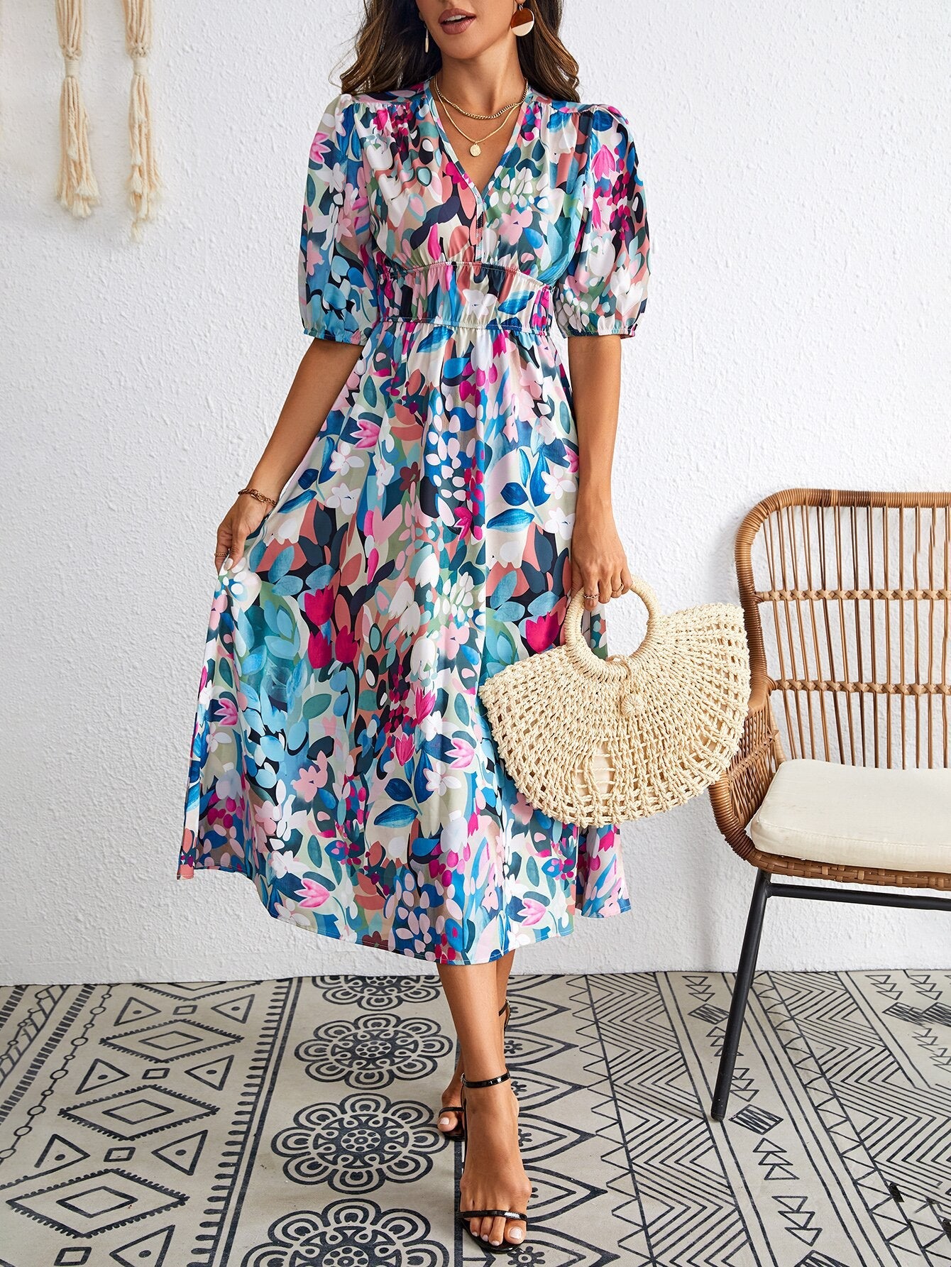 Sylvia™ – Garden Bloom Midi Dress