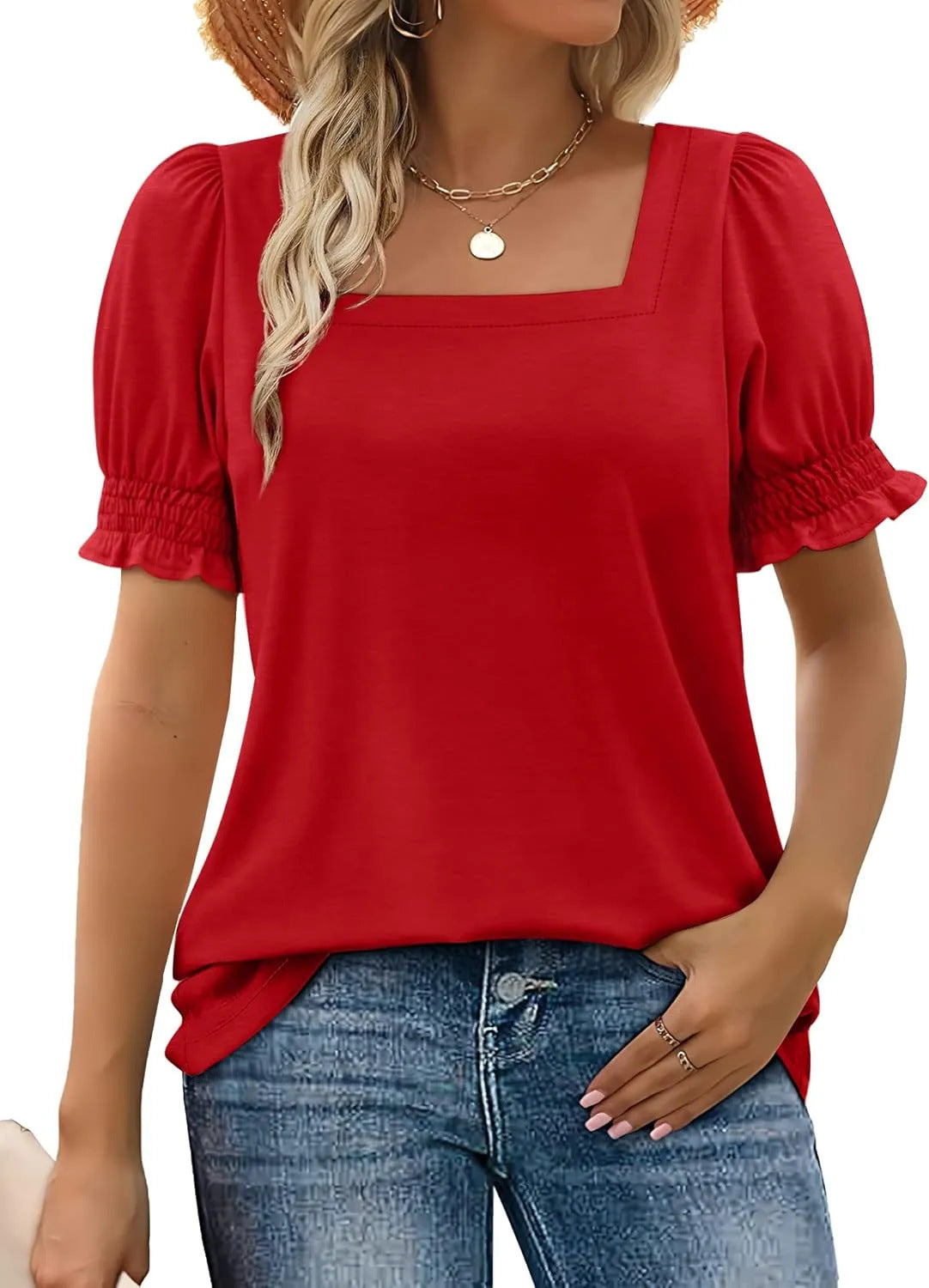 Sylvia™ – Square Neck Puff Sleeve Top