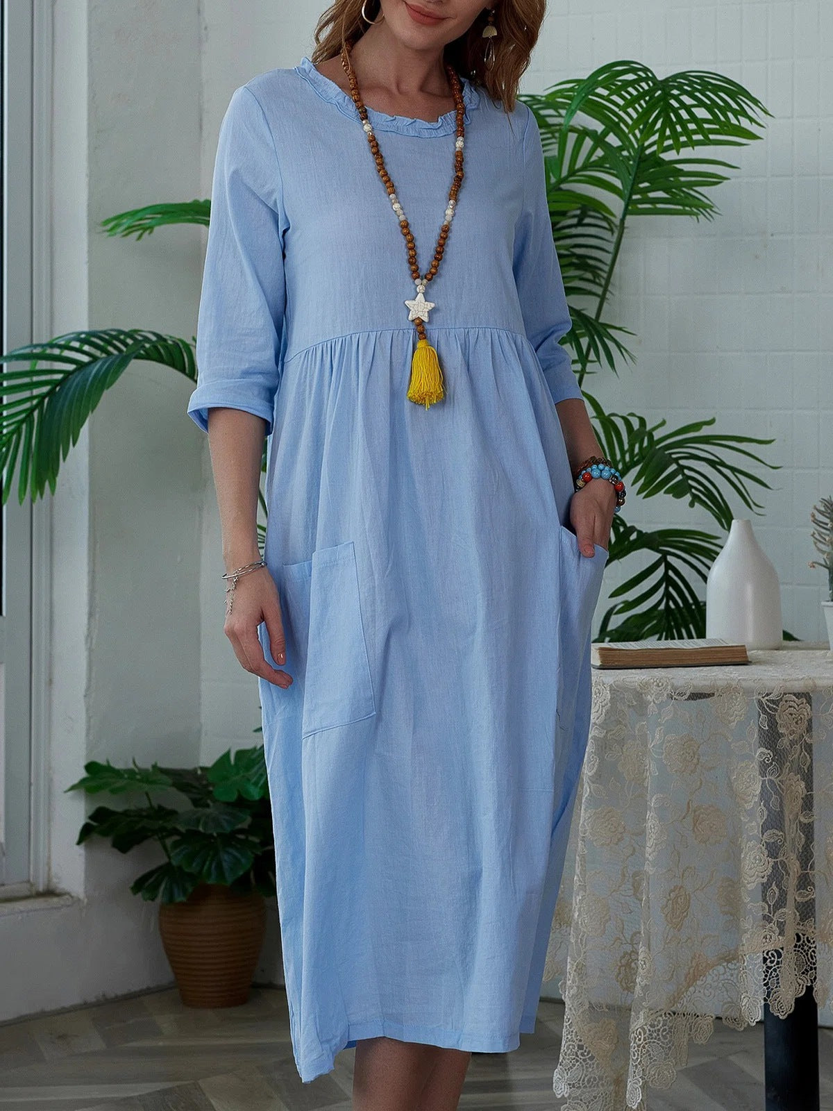 Sylvia™ – Relaxed Pocket Midi Dress