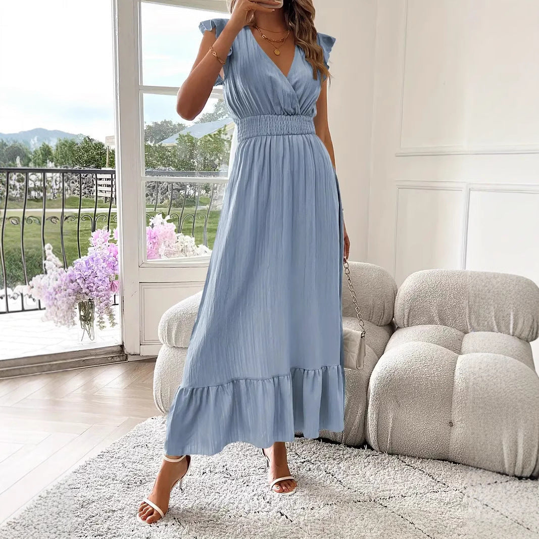 Sylvia™ – Ruffle Sleeve Smocked Midi Dress