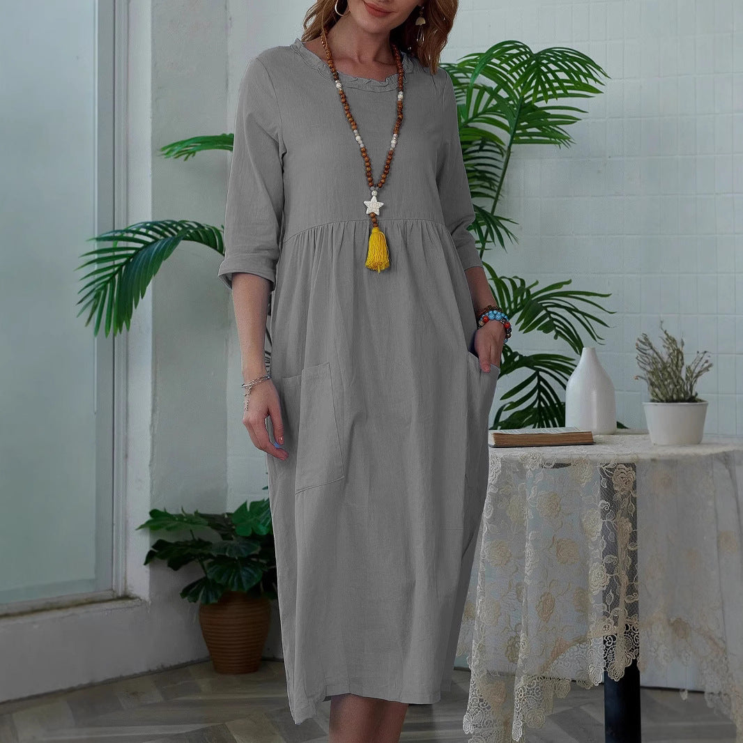 Sylvia™ – Relaxed Pocket Midi Dress