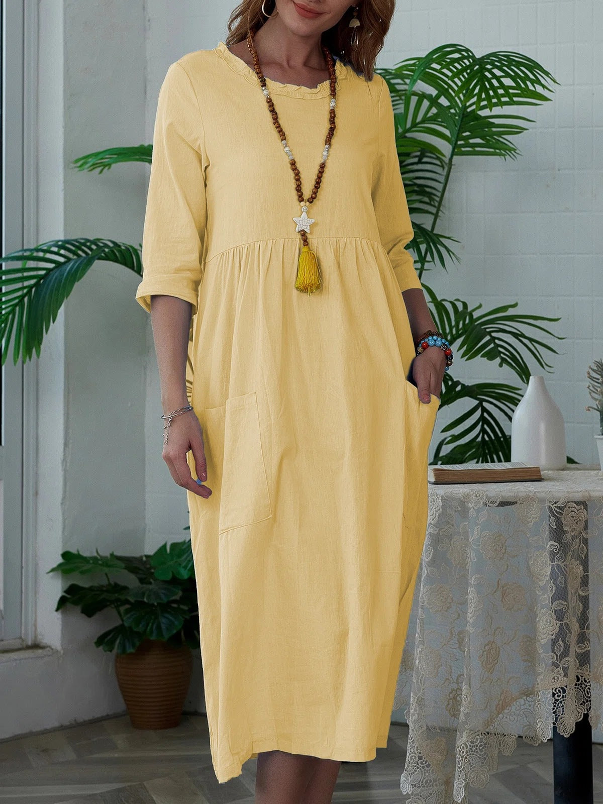 Sylvia™ – Relaxed Pocket Midi Dress