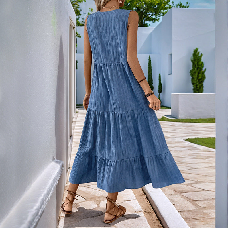 Sylvia™ – Sleeveless Tiered Midi Dress
