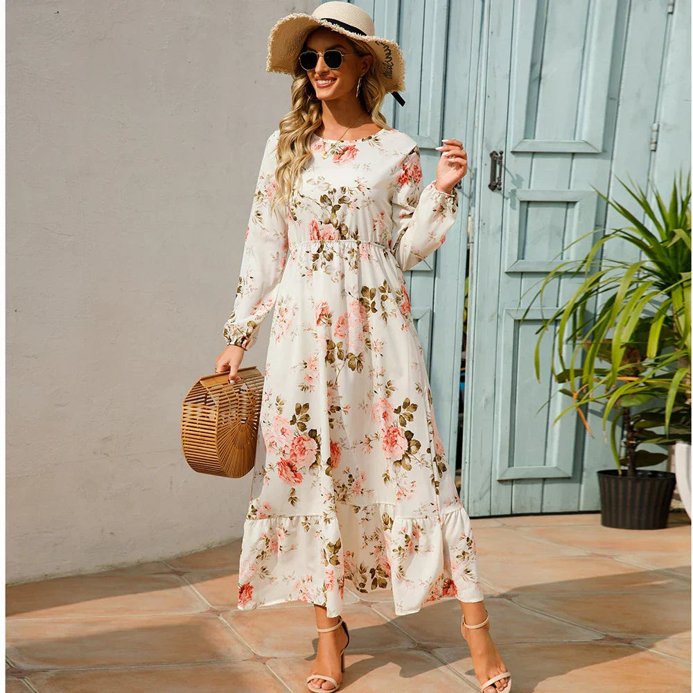 Sylvia™ – Floral Long Sleeve Maxi Dress