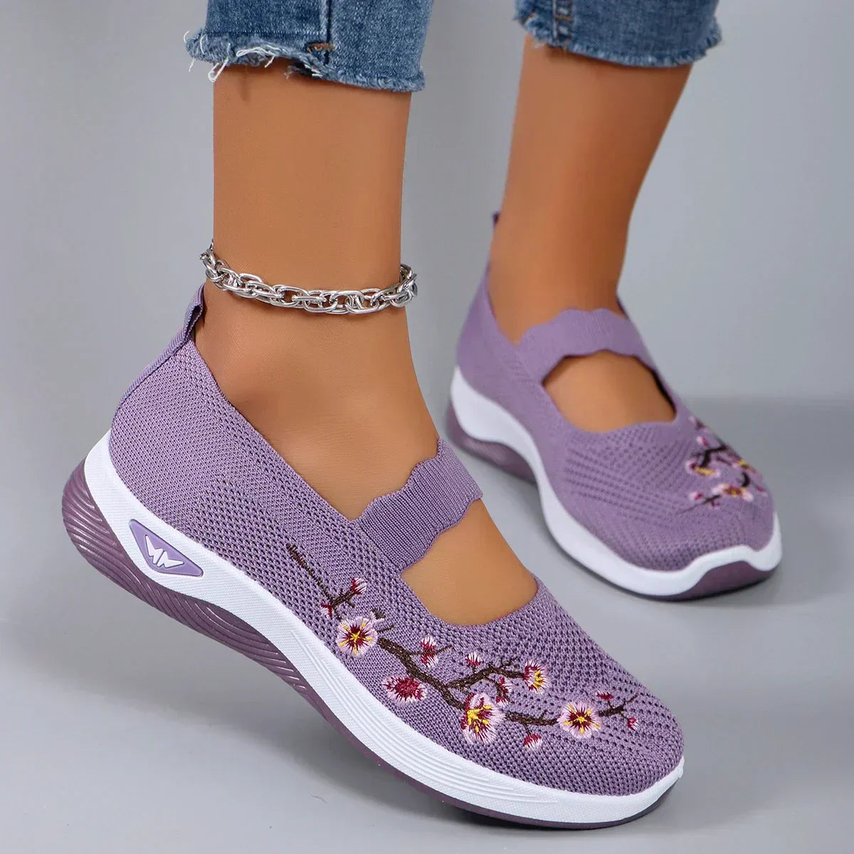Sylvia™ – Embroidered Comfort Slip-Ons