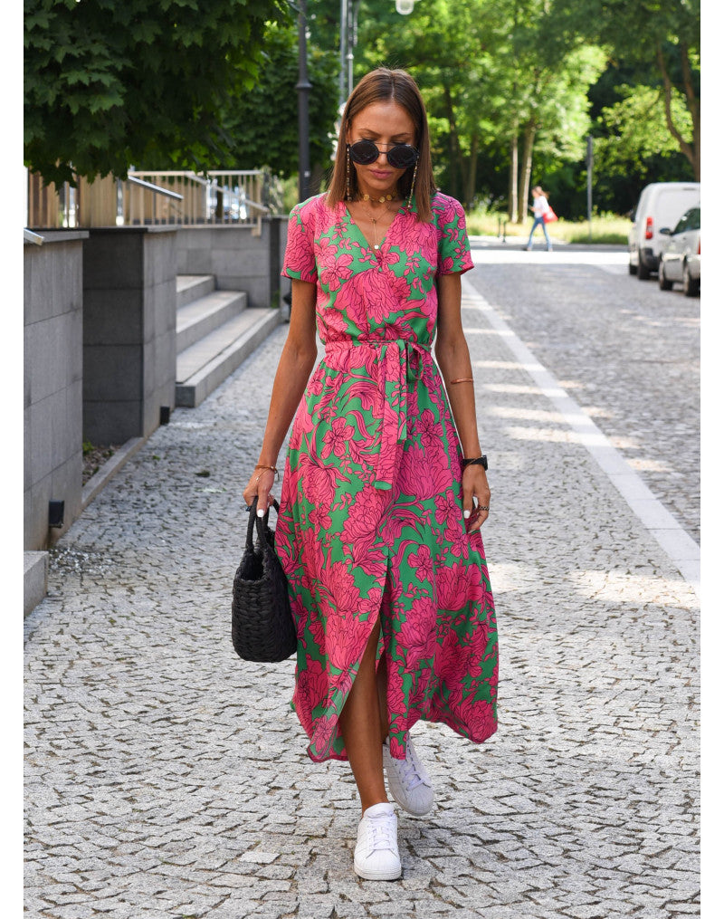 Sylvia™ – Floral Wrap Midi Dress