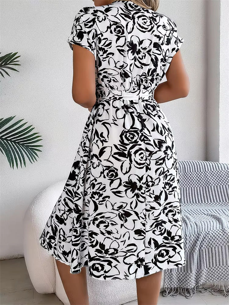 Sylvia™ – Floral Button-Up Midi Dress