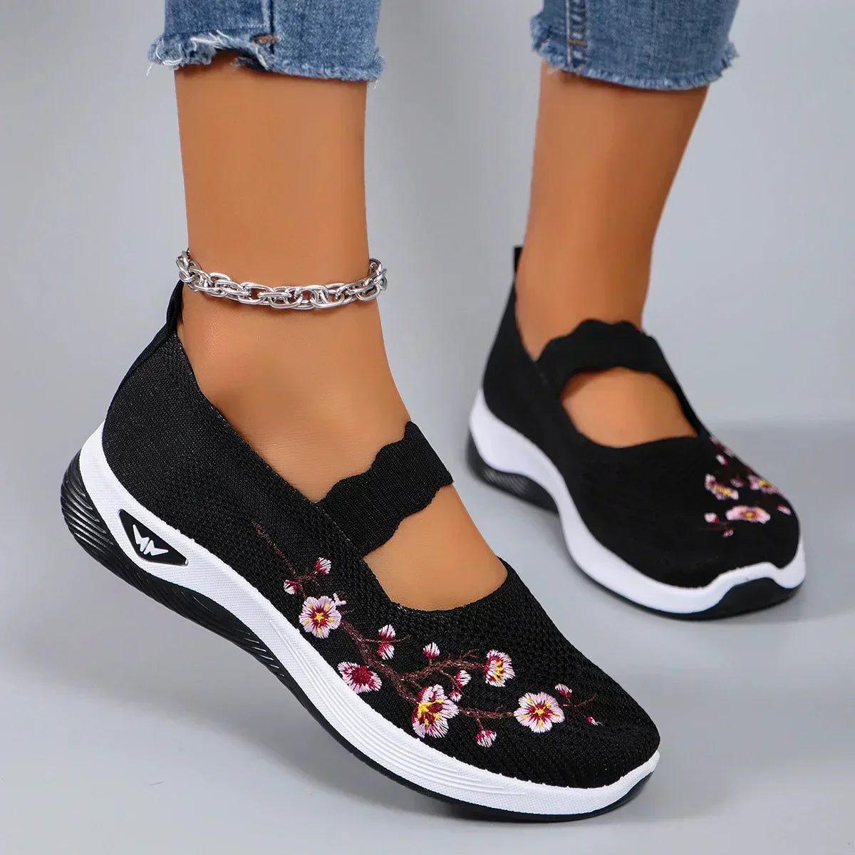 Sylvia™ – Embroidered Comfort Slip-Ons
