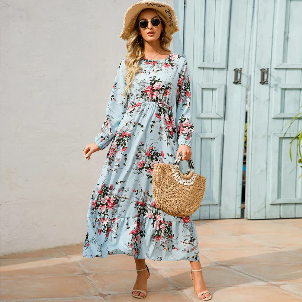 Sylvia™ – Floral Long Sleeve Maxi Dress
