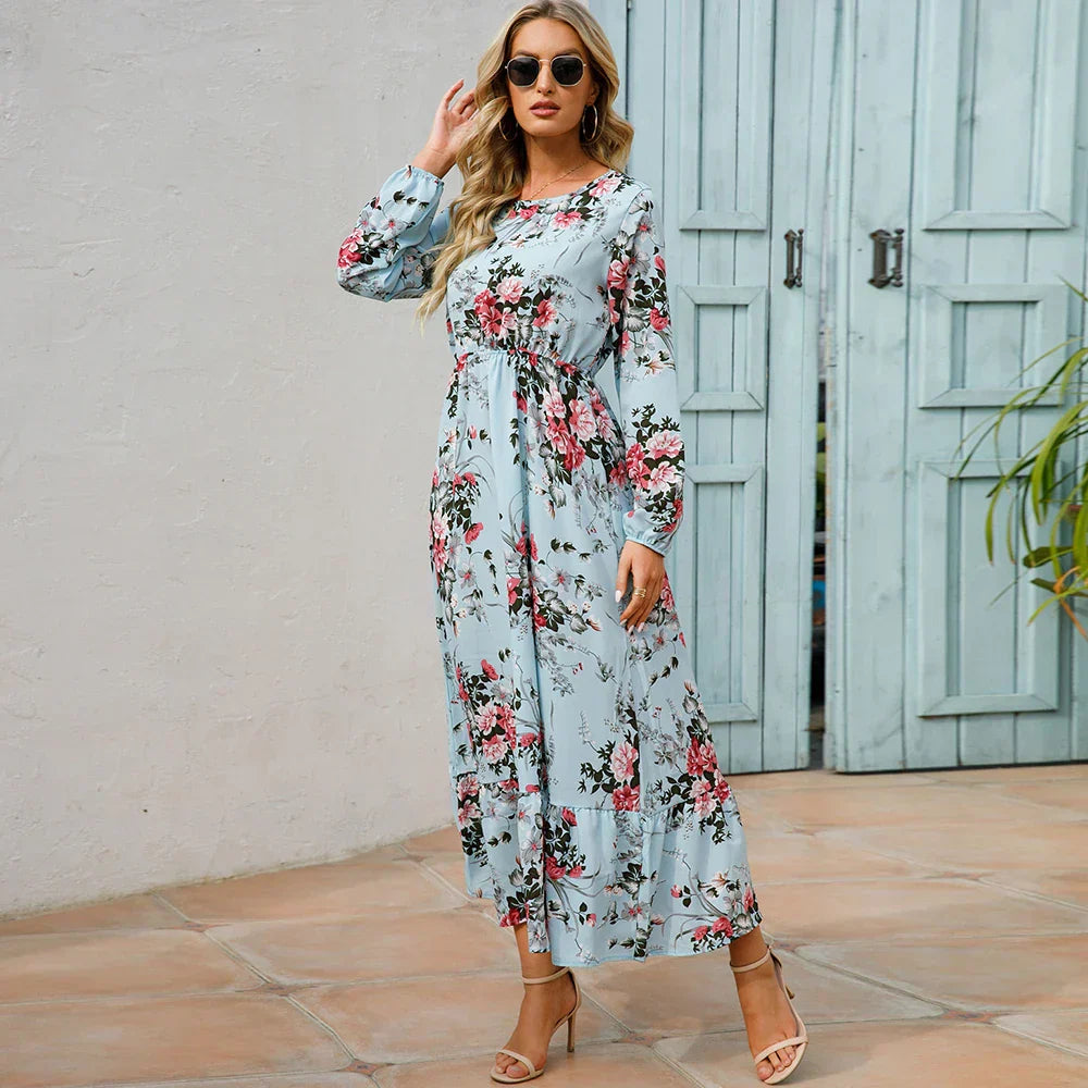 Sylvia™ – Floral Long Sleeve Maxi Dress