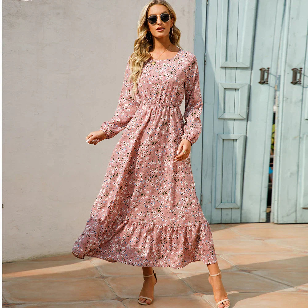 Sylvia™ – Floral Long Sleeve Maxi Dress