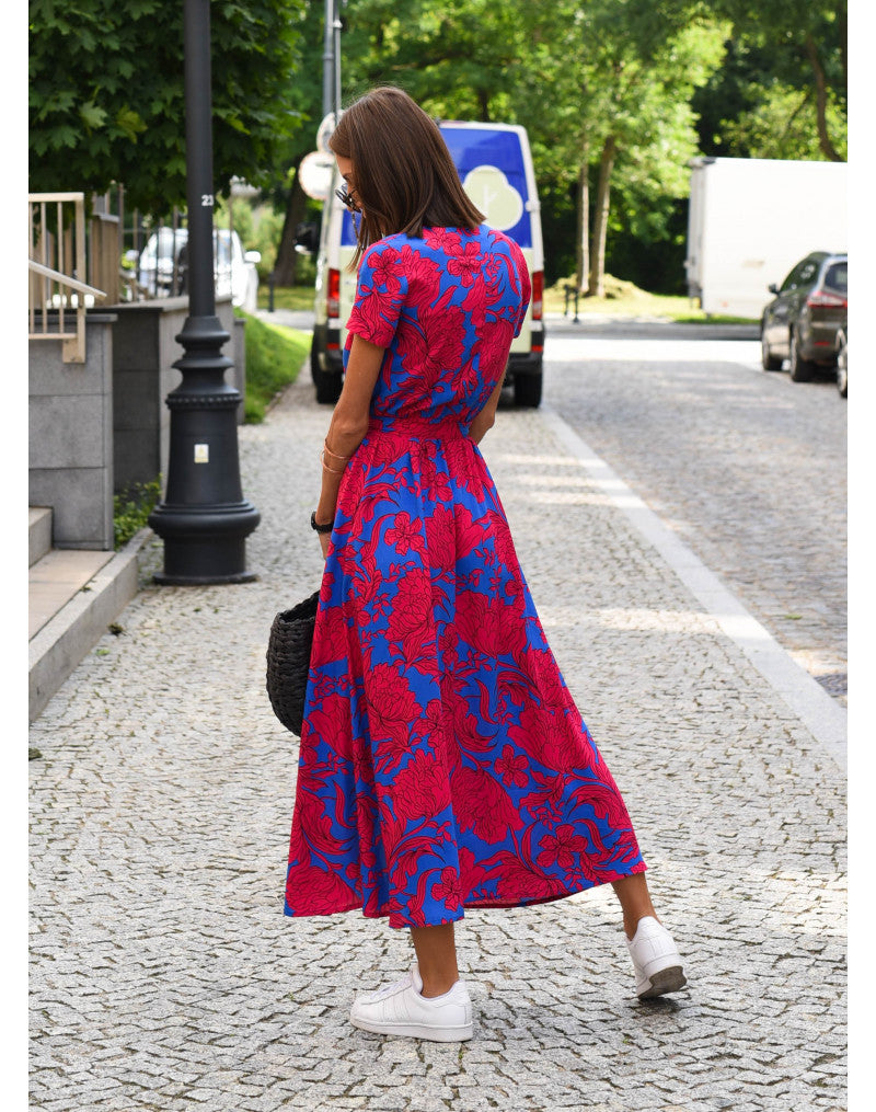 Sylvia™ – Floral Wrap Midi Dress