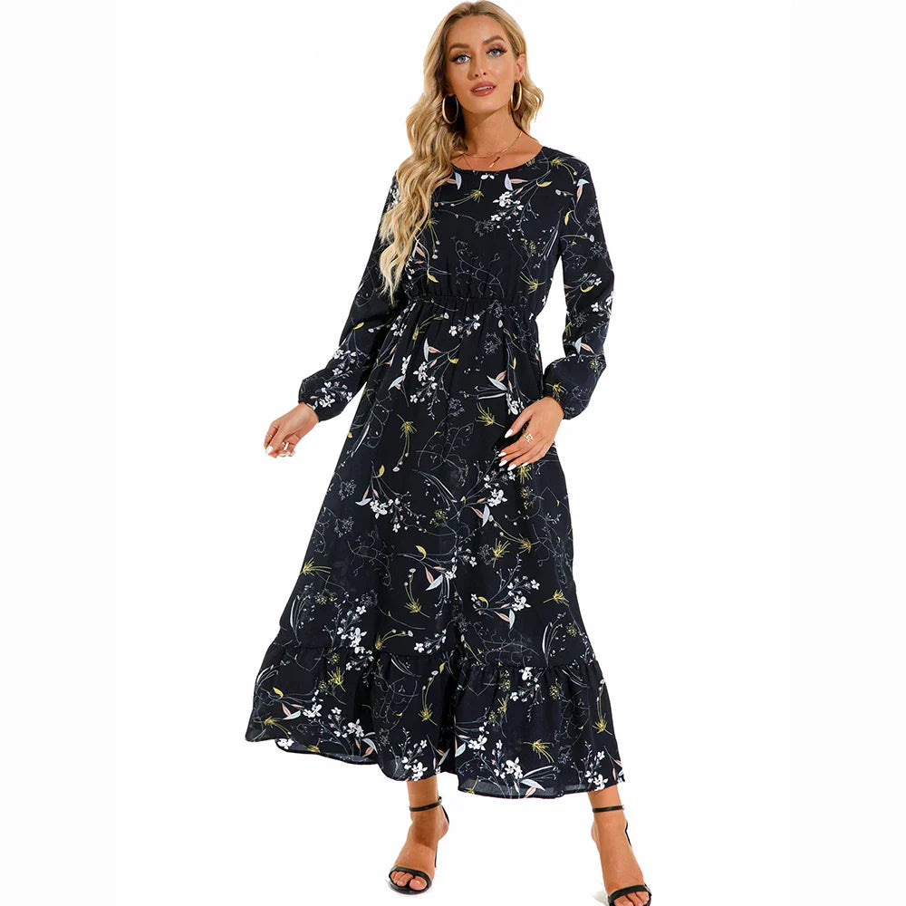 Sylvia™ – Floral Long Sleeve Maxi Dress