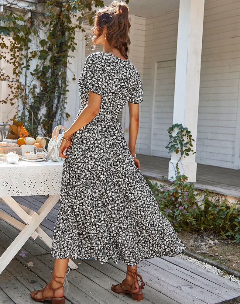 Sylvia™ – Floral Button-Front Midi Dress