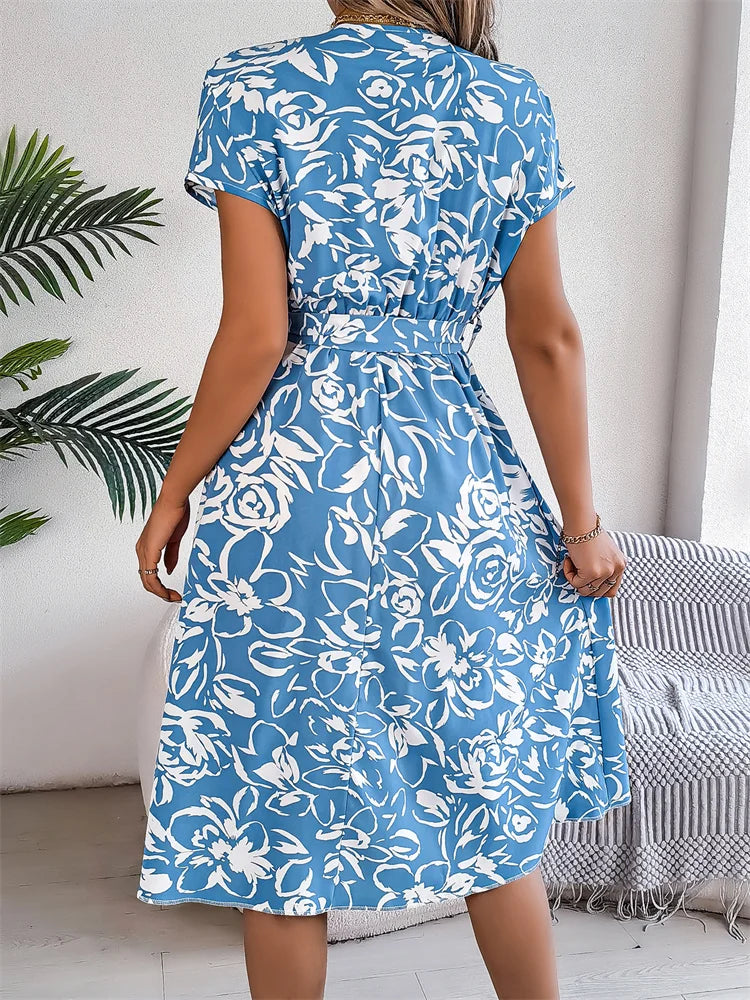 Sylvia™ – Floral Button-Up Midi Dress