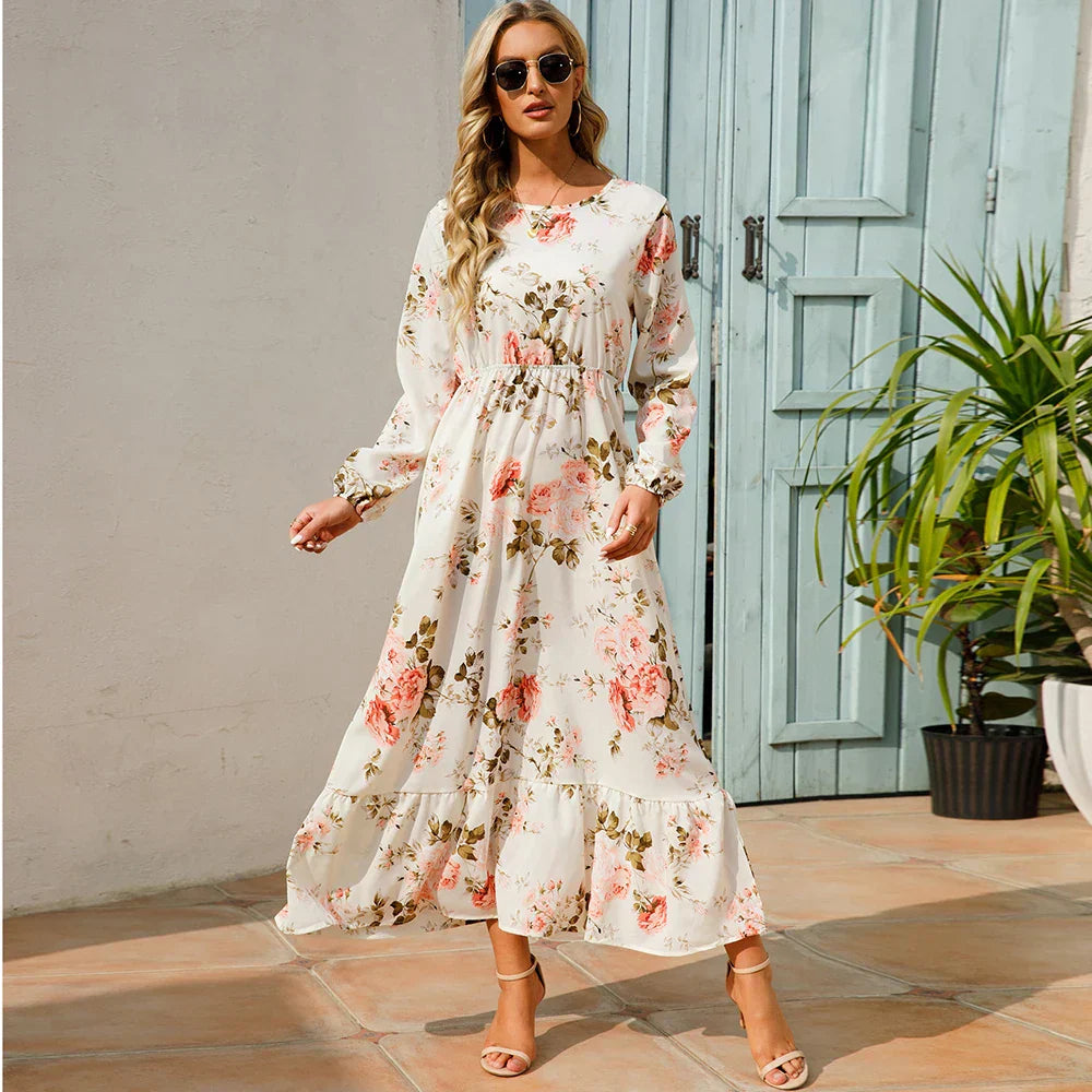Sylvia™ – Floral Long Sleeve Maxi Dress