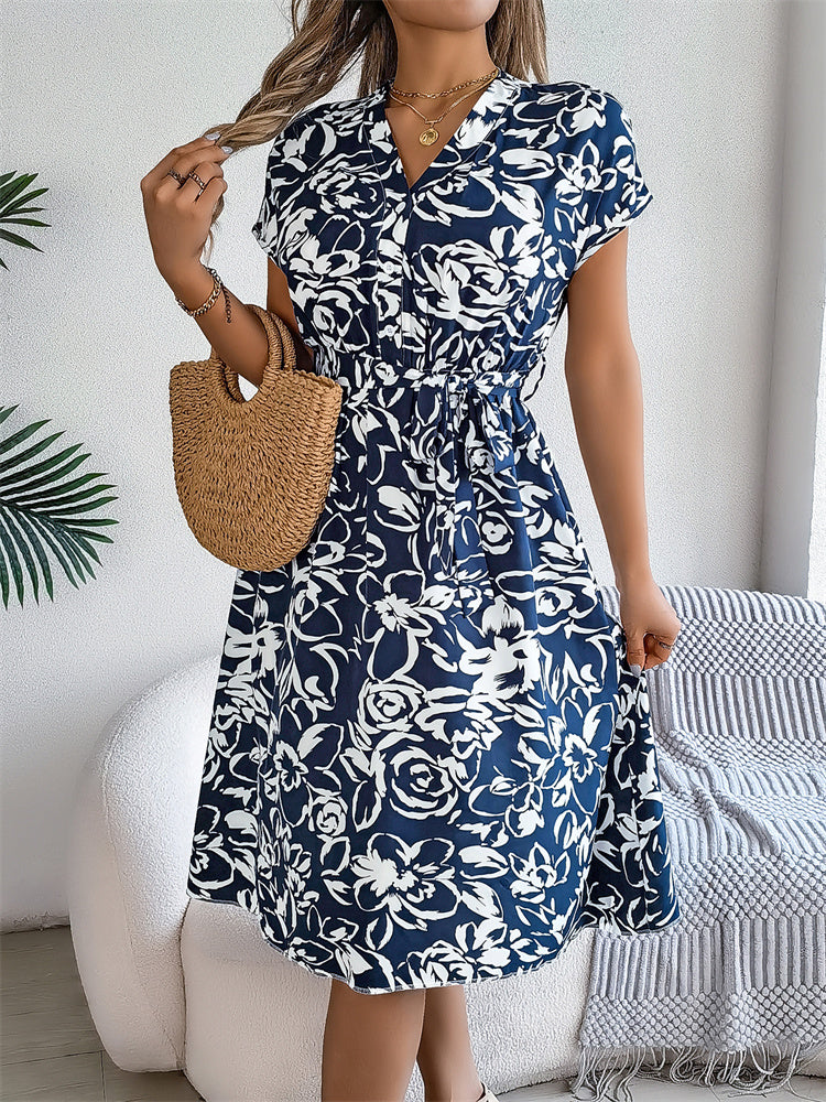 Sylvia™ – Floral Button-Up Midi Dress