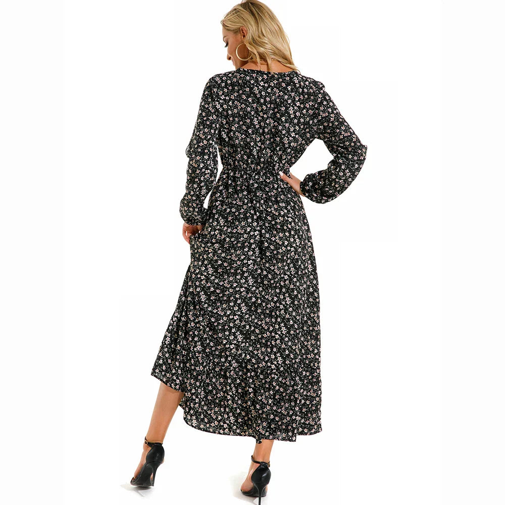 Sylvia™ – Floral Long Sleeve Maxi Dress