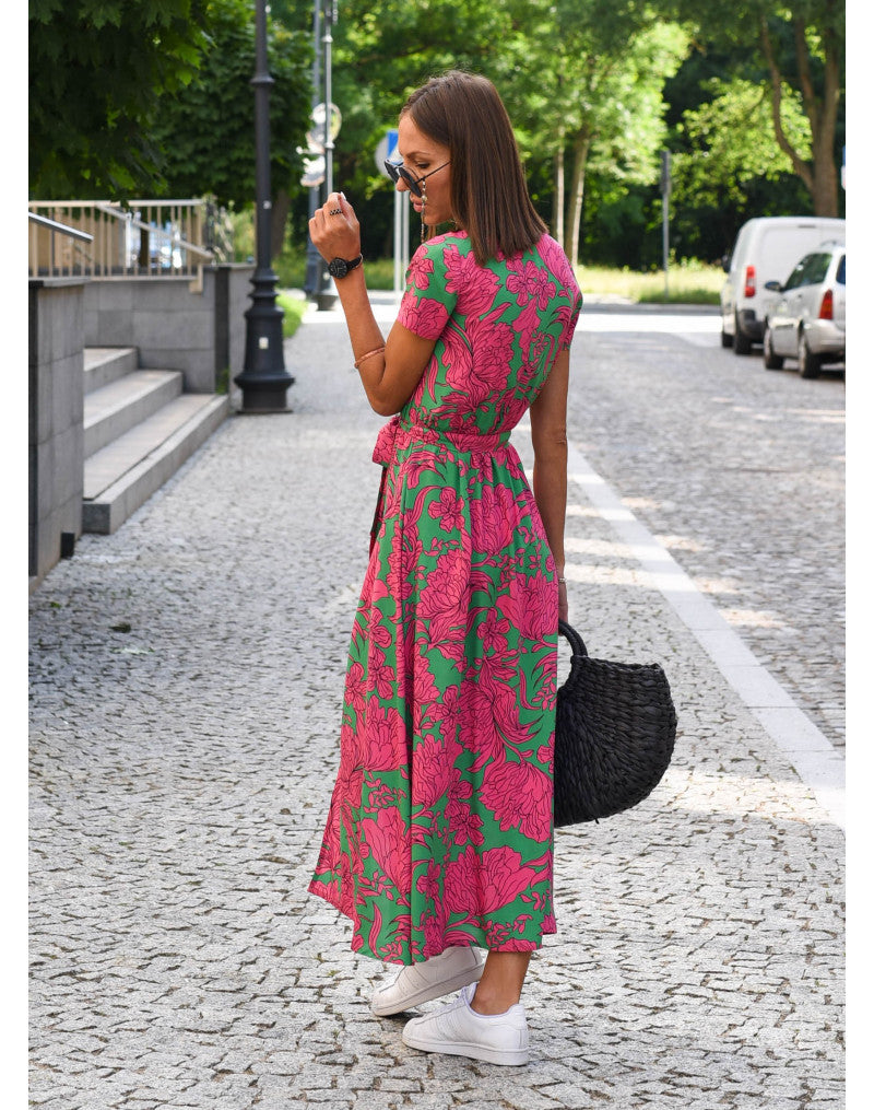 Sylvia™ – Floral Wrap Midi Dress