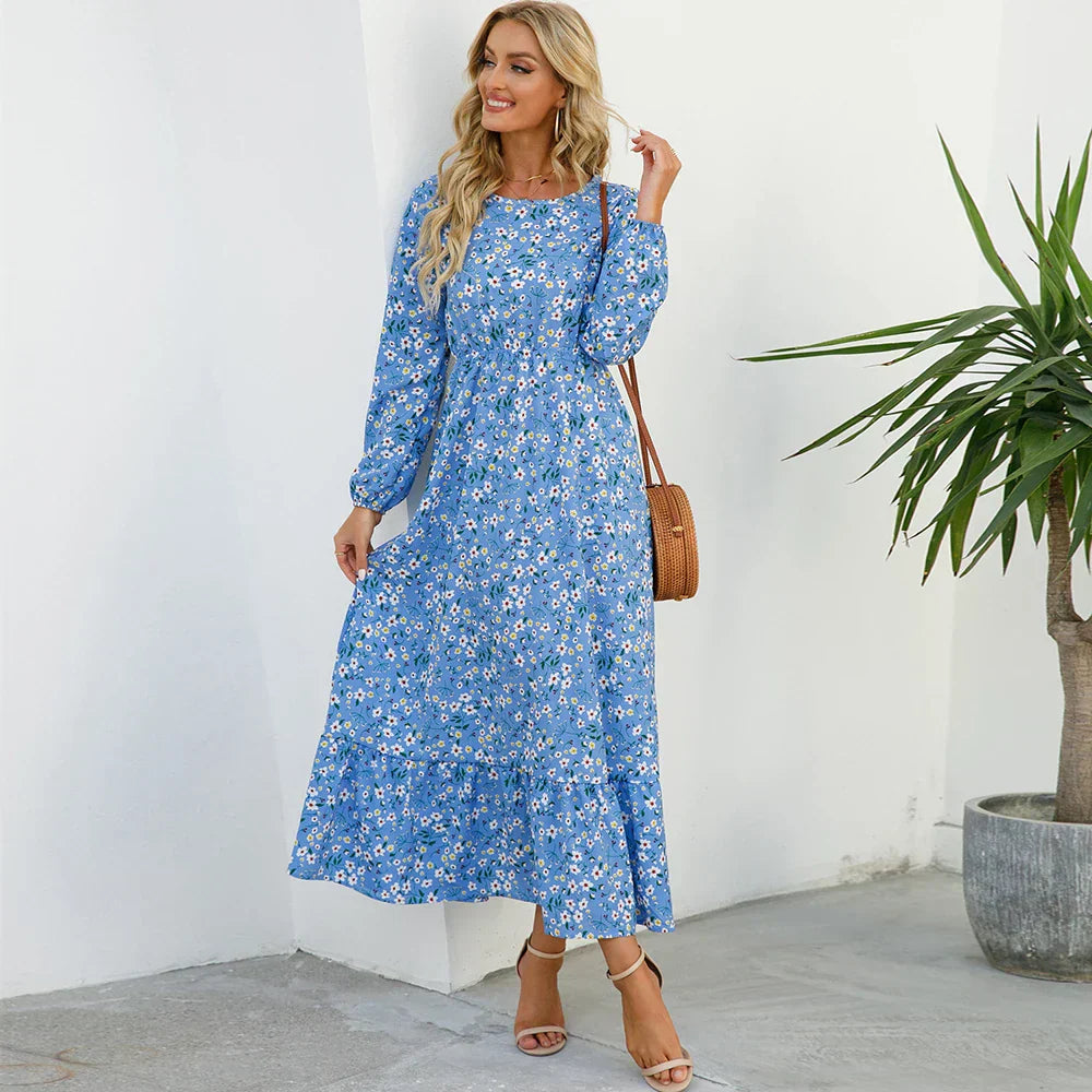 Sylvia™ – Floral Long Sleeve Maxi Dress