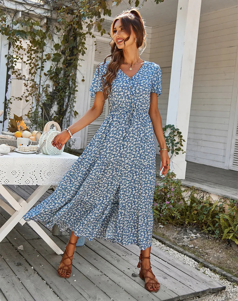 Sylvia™ – Floral Button-Front Midi Dress