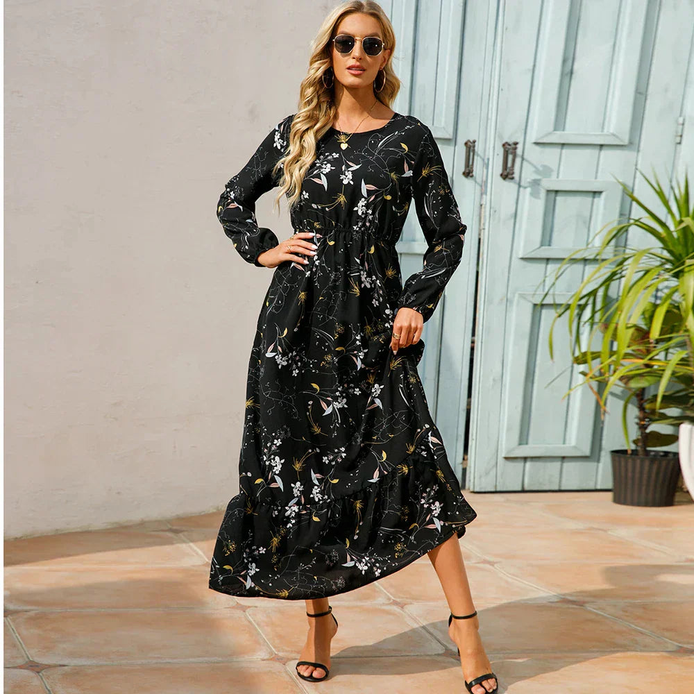 Sylvia™ – Floral Long Sleeve Maxi Dress