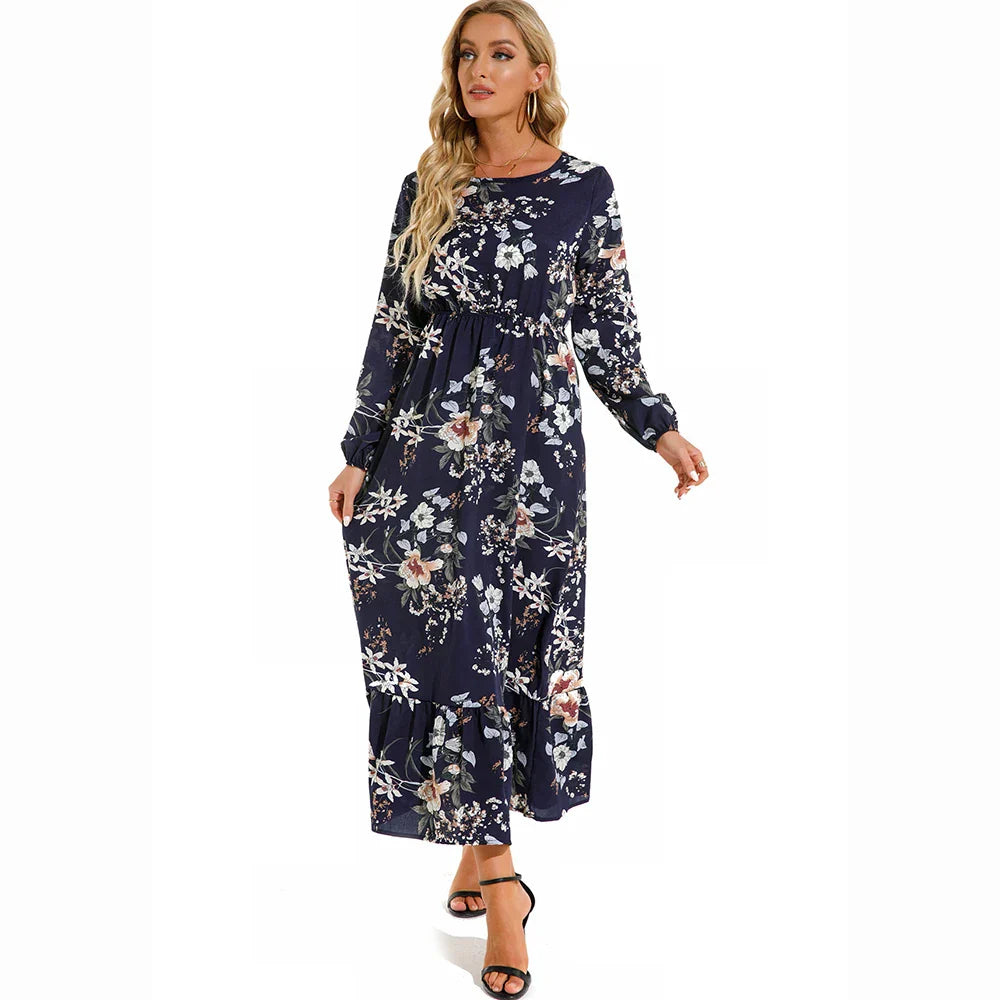 Sylvia™ – Floral Long Sleeve Maxi Dress