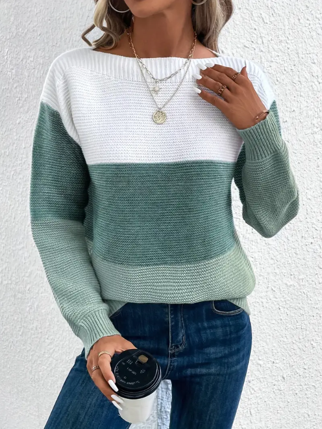 Sylvia™ - Elegant Long-Sleeve Sweater with Dropped Shoulders
