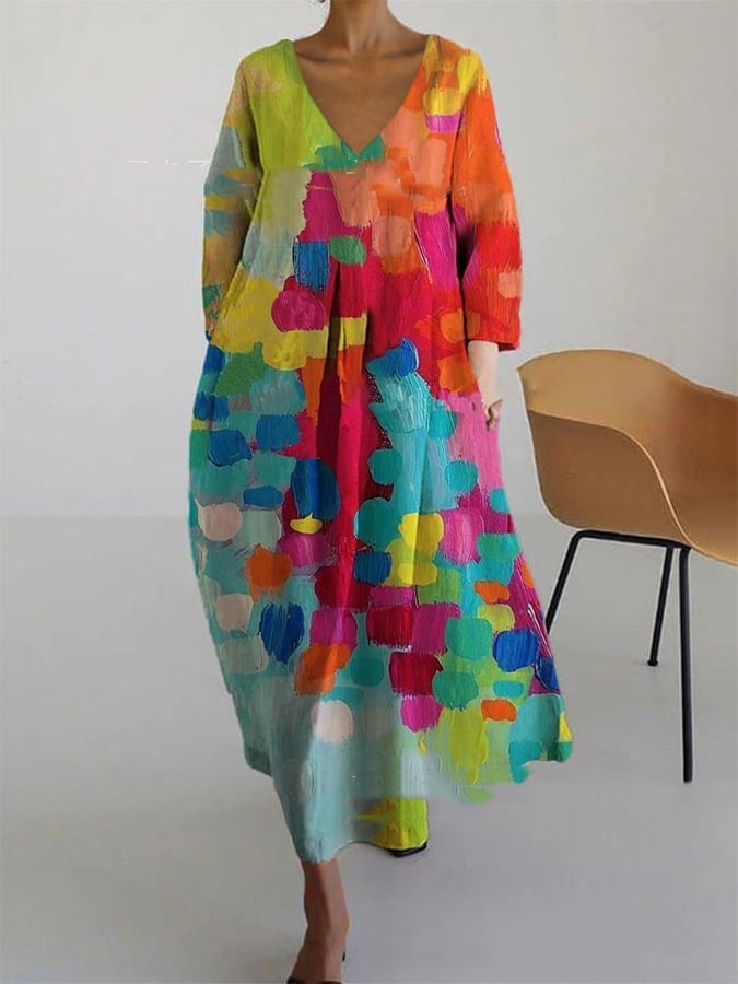 Sylvia™ – Abstract Print Maxi Dress