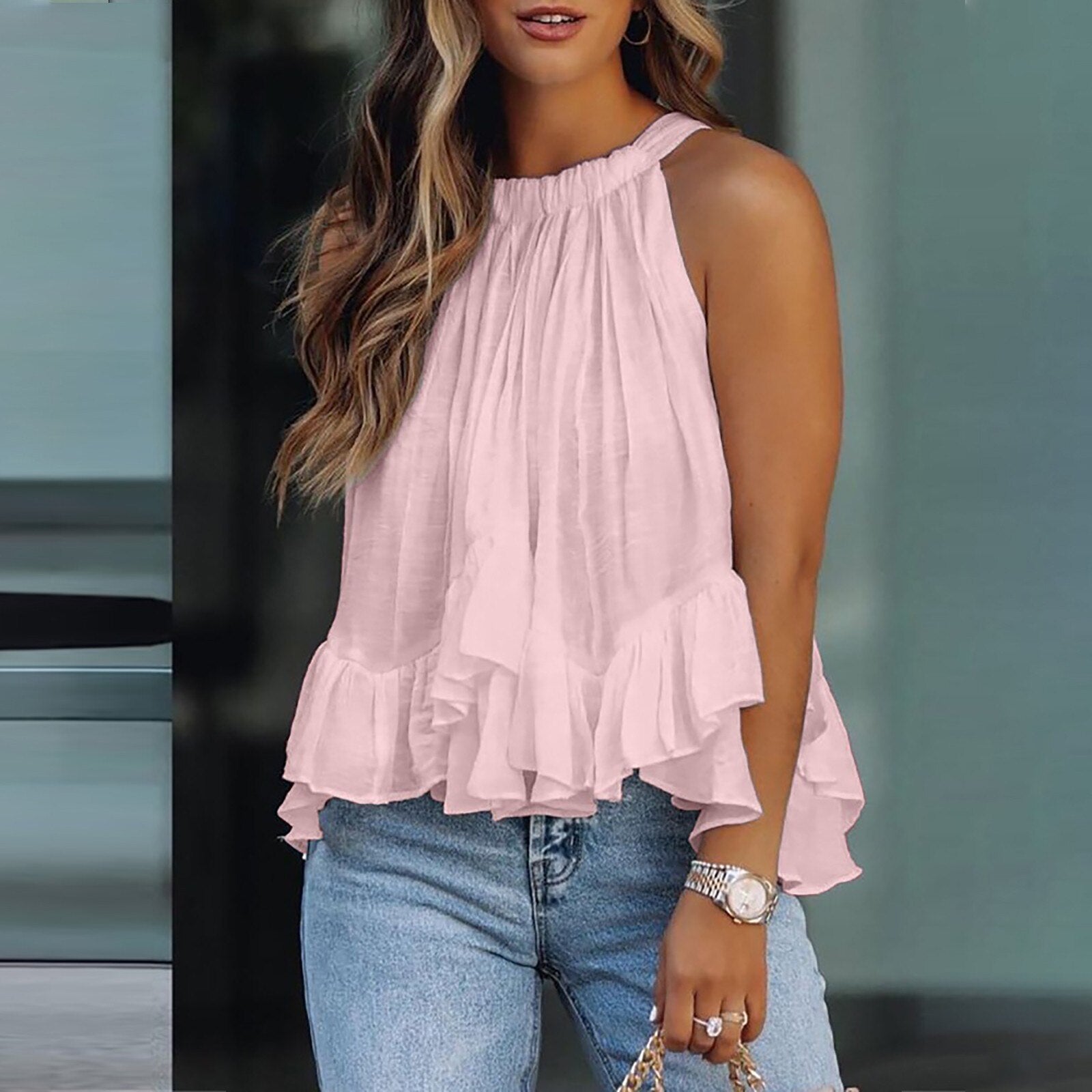 Sylvia™ | Textured Ruffle Blouse